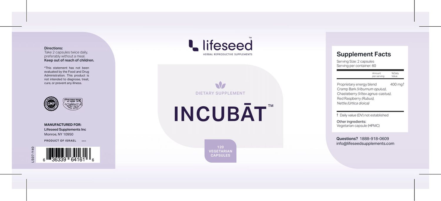 Lifeseed, Incubat, Fetal Sustainment Support - 120 Vegetarian Capsules