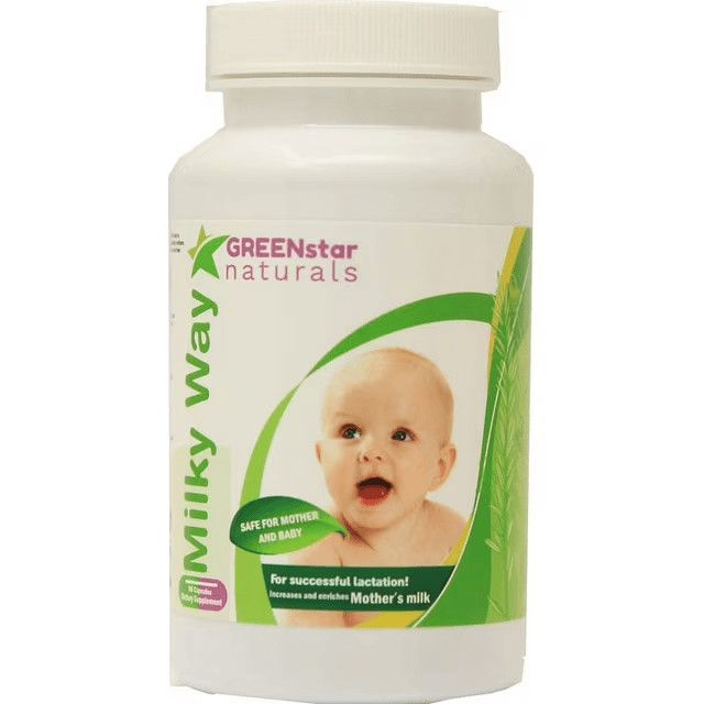 GREENstar Naturals, Kosher MILKY WAY For Successful Lactation, Increases &amp; Enriches Mother&#39;s Milk - 120 Vegetarian Capsules
