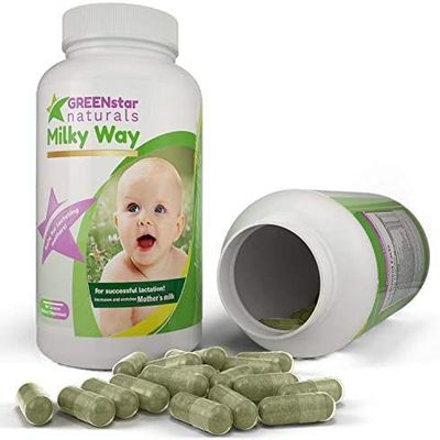 GREENstar Naturals, Kosher MILKY WAY For Successful Lactation, Increases &amp; Enriches Mother's Milk - 120 Vegetarian Capsules