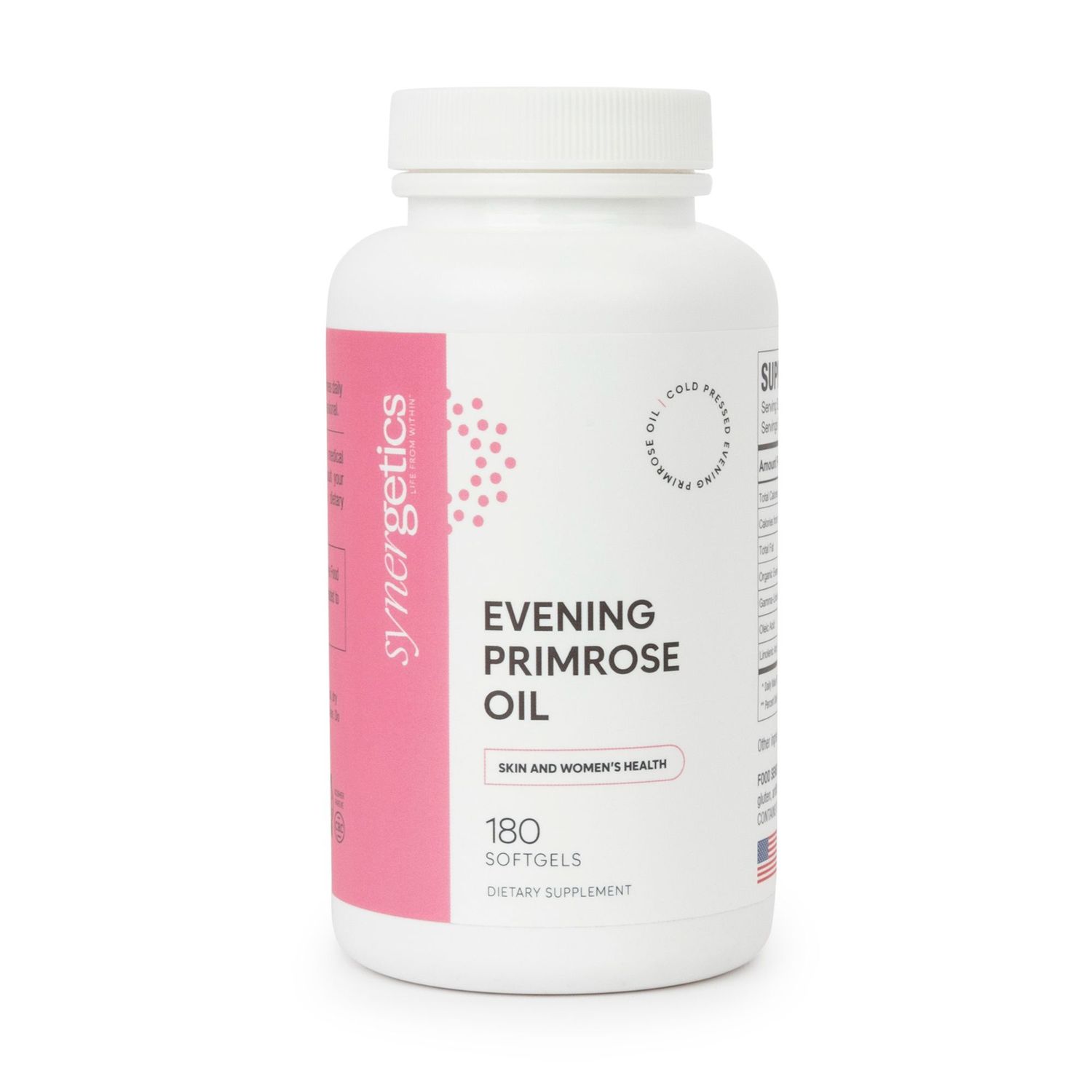 Synergetics, Kosher EVENING PRIMROSE OIL, For Skin &amp; Women&#39;s Health - 180 Softgels
