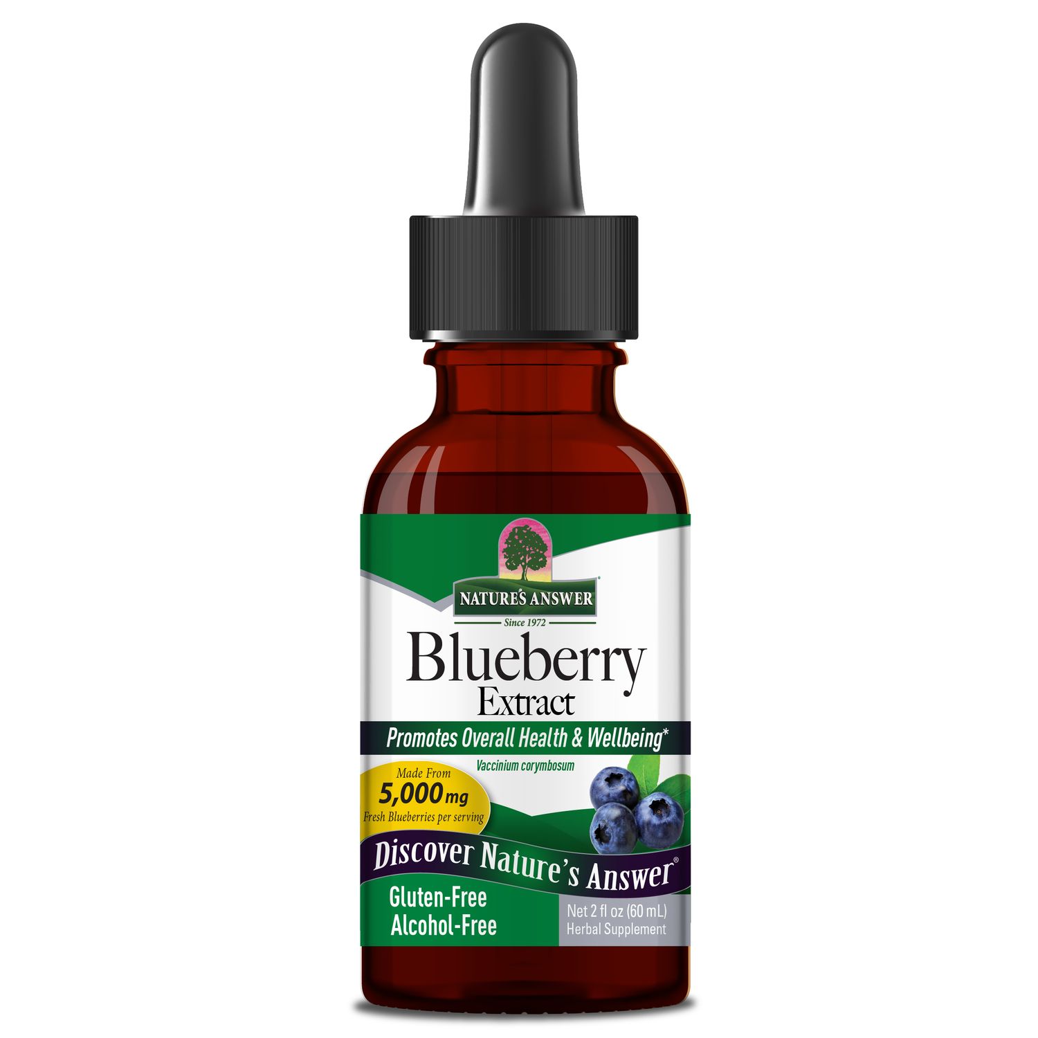 Natures Answer, Kosher Blueberry Liquid Alcohol Free, Tincture - 30 mL (1 fl. oz.)