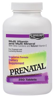 Landau, Kosher PRENATAL Multi Vitamin &amp; Multi Mineral, For Pregnant &amp; Lactating Women - 250 Tablets