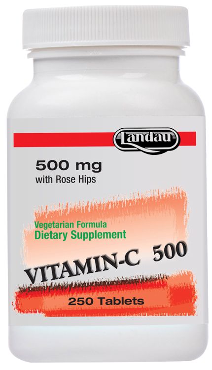 Landau, Kosher VITAMIN-C 500 mg, with Rose Hips - 250 Tablets