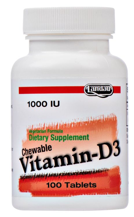 Landau, Kosher Chewable Vitamin D3 1000 IU, Cherry Flavor - 100 Tablets