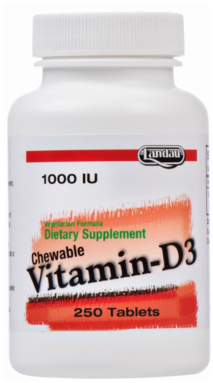Landau, Kosher Chewable Vitamin D3 1000 IU, Cherry Flavor - 250 Tablets