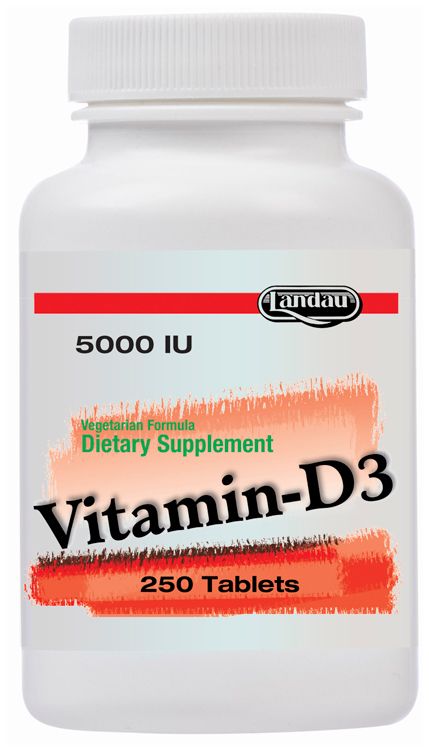 Landau, Kosher Vitamin-D3 5000 IU - 250 Tablets