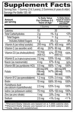 Uncle Moishy, Kosher MULTIVITE Multivitamin Gummies, with B6, B12 &amp; Zinc - 120 Jellies