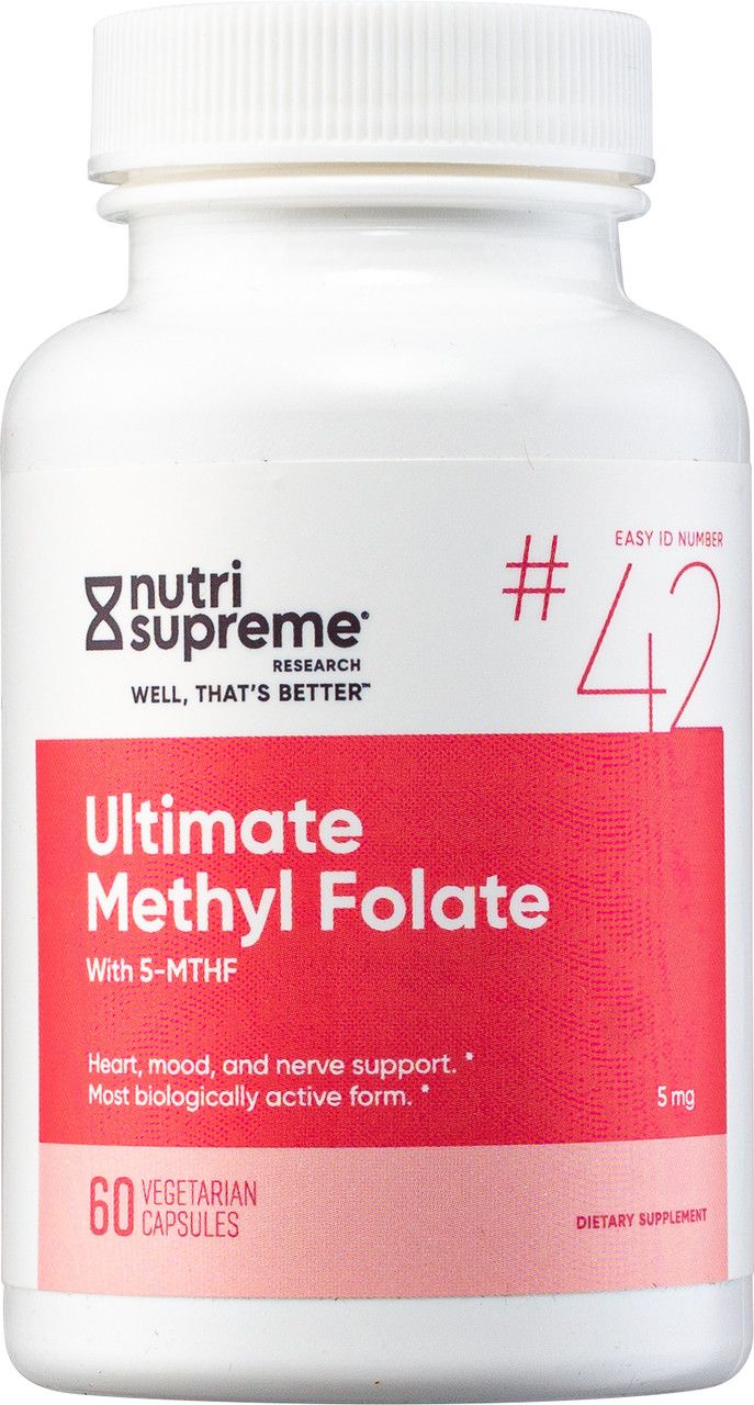 Nutri Supreme, Kosher  Ultimate Methyl Folate (MTHF) 5mg - 60 Vegetarian Capsules #42