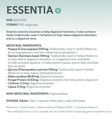 Actumus, Kosher Essentia, Digestive enzymes - 120 Vegetarian Capsules