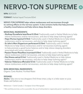 Actumus, Kosher Nervo-Ton Supreme, Liquid Tincture - 60 mL (2 fl. oz.)