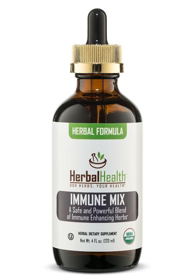 Herbal Health, Herbal Formula, Kosher IMMUNE MIX, A Safe &amp; Powerful Blend of Immune Enhancing Herbs, Liquid - 4 fl. oz. (120 mL)
