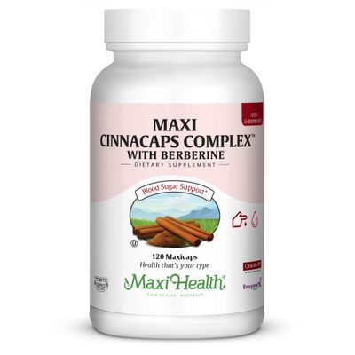 Maxi Health, Kosher CinnaCaps Complex, With Berberine - 120 Vegetarian Capsules