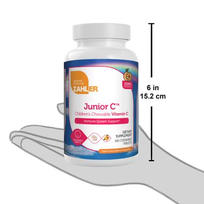 Zahlers, Kosher Junior C, Natural Orange Flavor 250mg - 180 Chewable Tablets