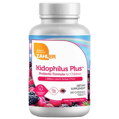 Zahlers, Kosher Kidophilus Plus &quot;1 Billion&quot;, Probiotic Berry Flavor  - 180 Chewable Tablets