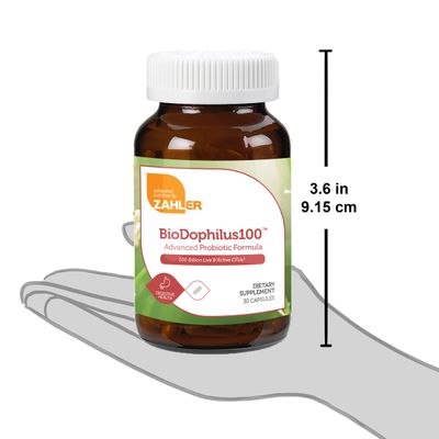 Zahlers, Kosher BioDophilus100, Advanced Probiotic Formula (100 Billion) - 30 Vegetarian Capsules