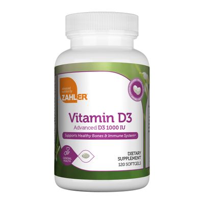 Zahlers, Kosher Vitamin D3 1000IU - 120 Softgels