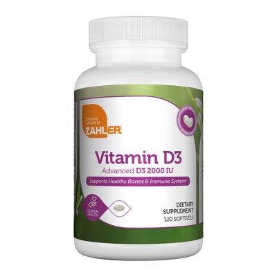 Zahlers, Kosher Vitamin D3 2000IU - 120 Softgels