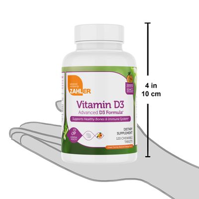 Zahlers, Kosher D3 Chewable 2000 IU Orange Flavor - 120 Chewable Tablets