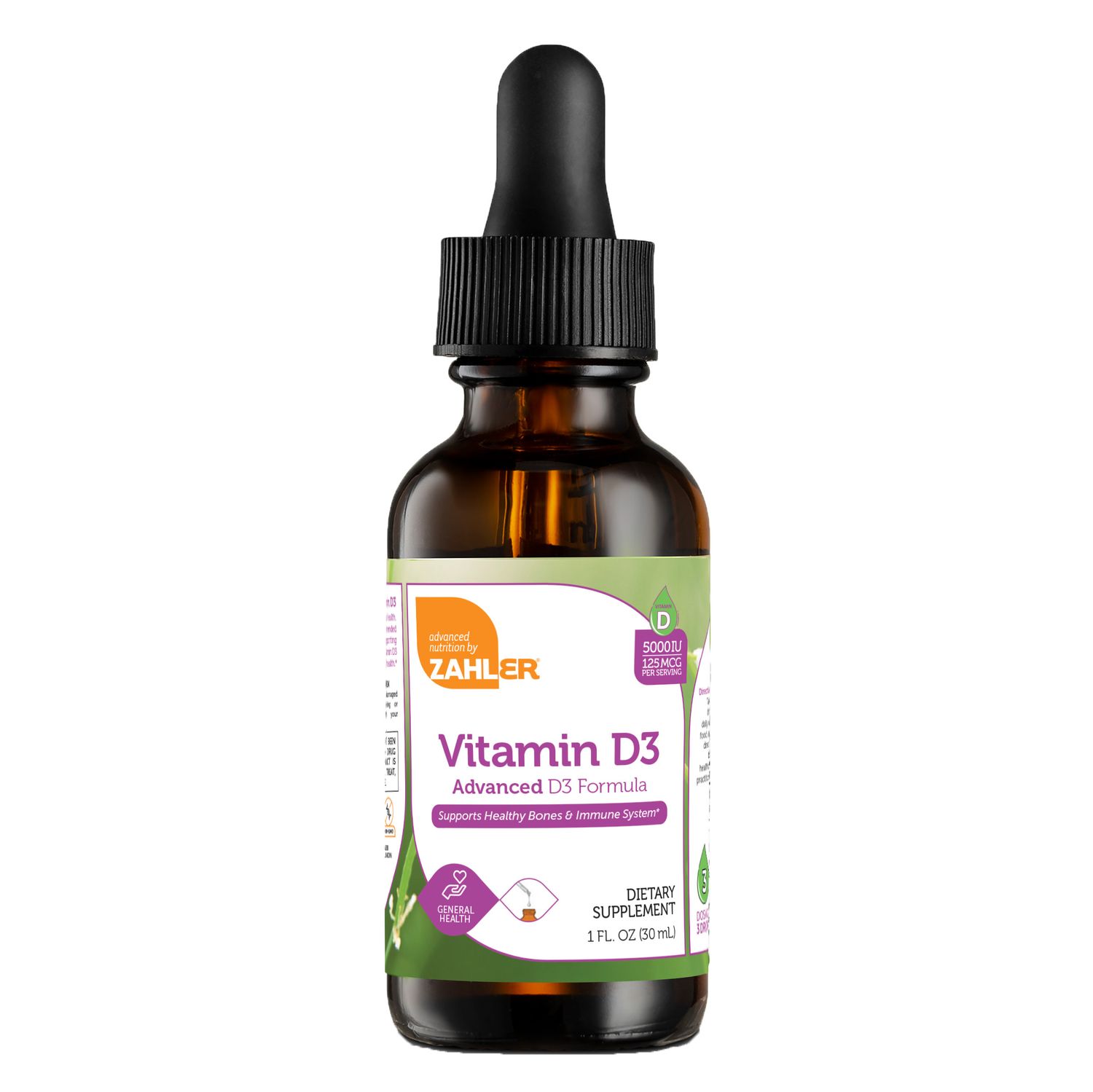 Zahlers, Kosher Vitamin D3 5000 IU Liquid Drops - 1 fl. oz. (29.6 mL)