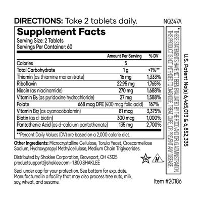 Shaklee, Kosher B Complex Vitamin, With folic acid - 120 Tablets