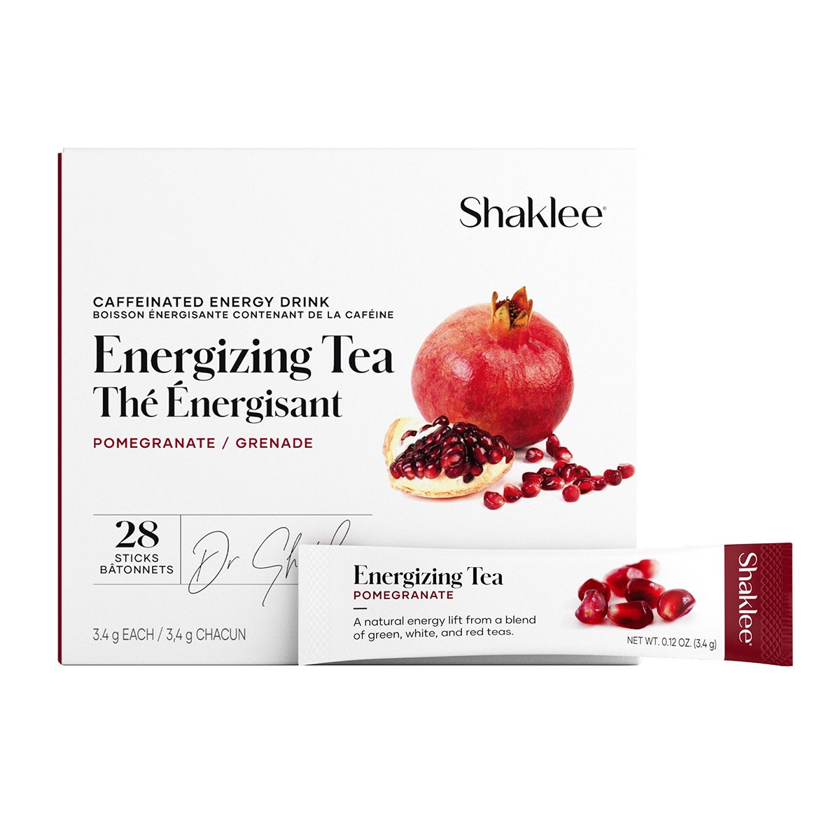 Shaklee, Energizing Tea, Drink Mix Powder, Pomegranate Flavor - 28 Sticks