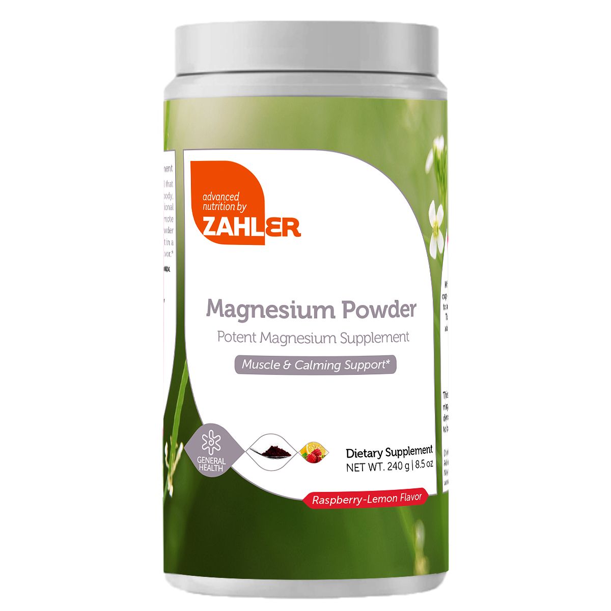Zahlers, Kosher Magnesium Citrate Powder, Raspberry, Lemon Flavor - 8.5 oz