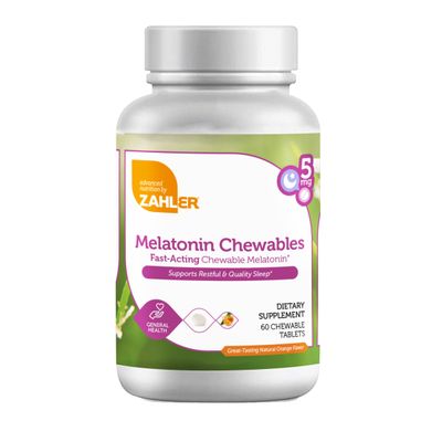 Zahlers, Kosher Melatonin 5mg, Orange Flavor - 60 Chewable Tablets