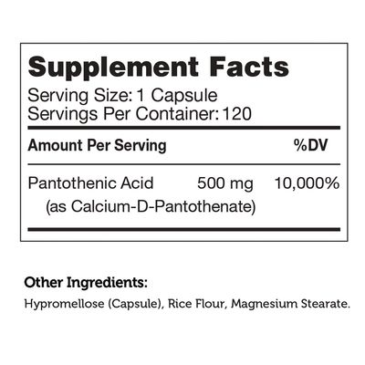 Zahlers, Kosher Pantothenic Acid - 120 Vegetarian Capsules