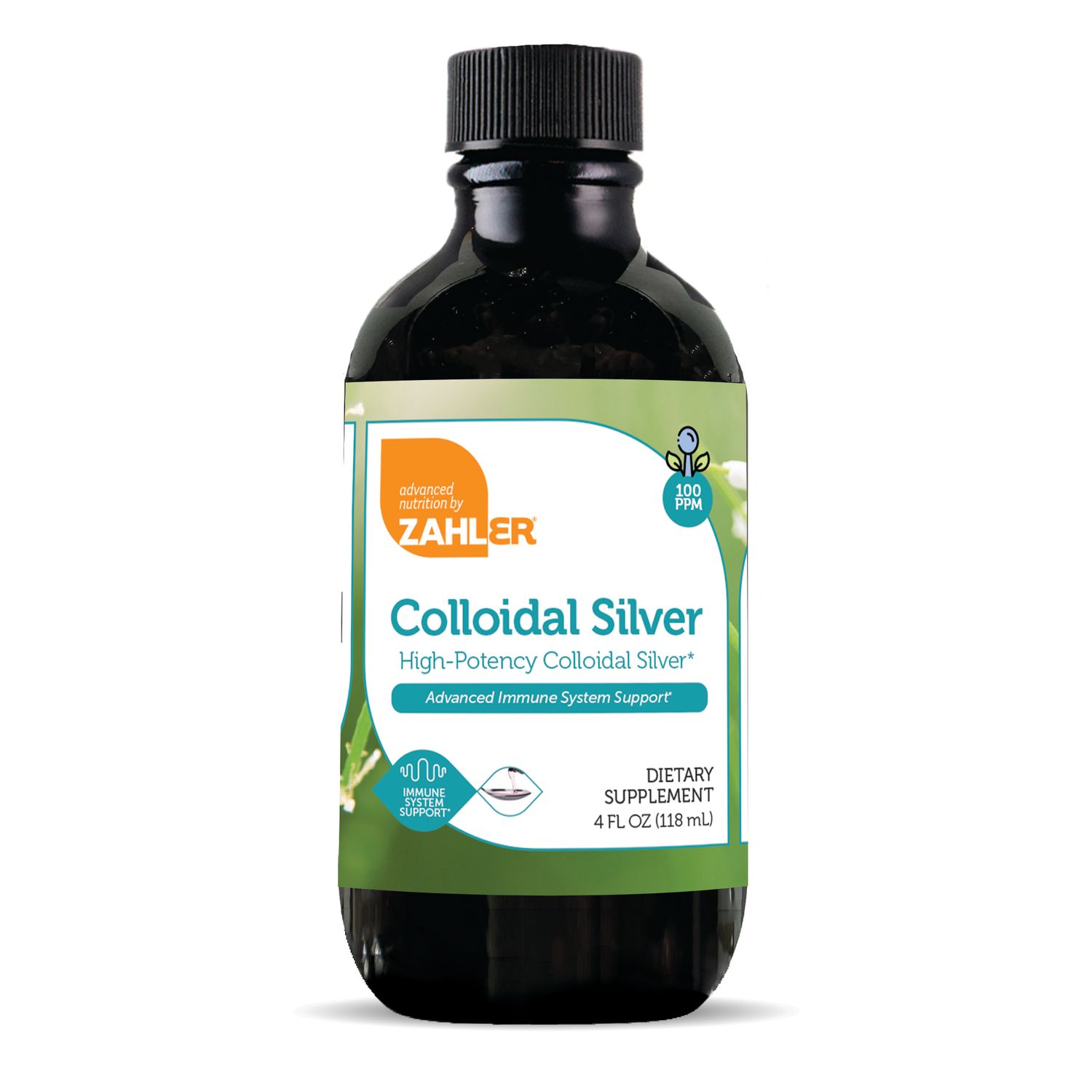 Zahlers, Kosher Colloidal Silver, Liquid 100 ppm - 4 fl. oz. (118.4 mL)