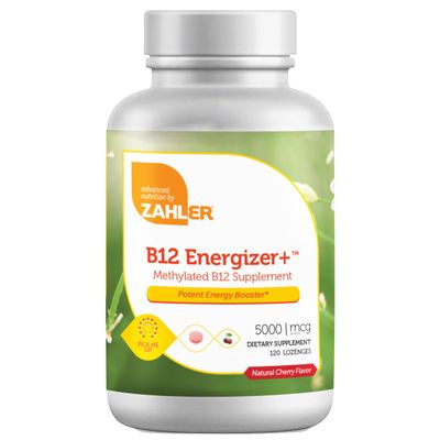 Zahlers, Kosher B12 Energizer+ (5000 mcg) Methylcobalamin, Cherry Flavor, Chewable - 120 Lozenges