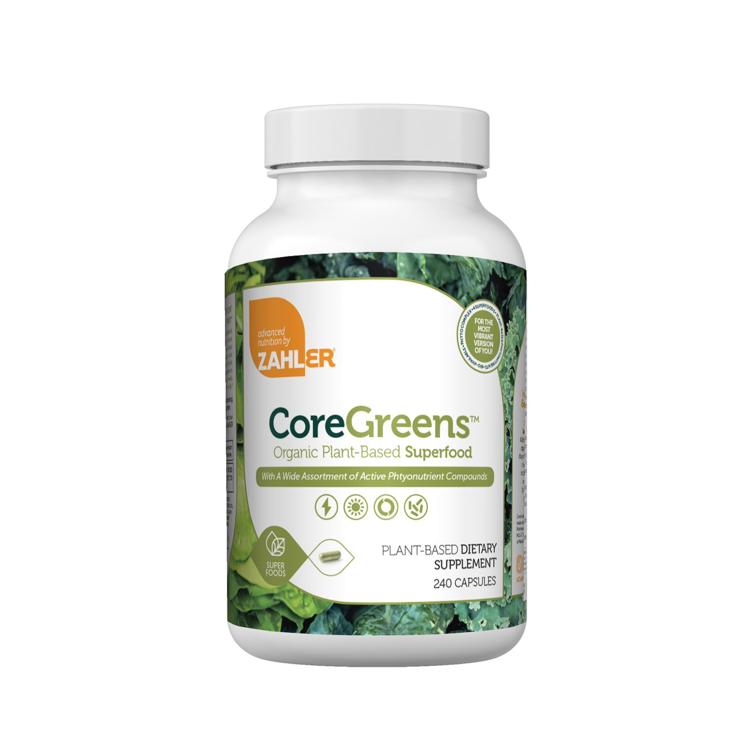 Zahlers, Kosher Core Greens, Advanced Plant-Based Superfood - 240 Vegetarian Capsules