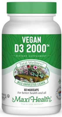 Maxi Health, Kosher Vegan D3 2000 IU - 60 Vegetarian Capsules