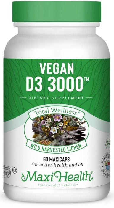Maxi Health, Kosher Vegan D3 3000 IU - 60 Vegetarian Capsules