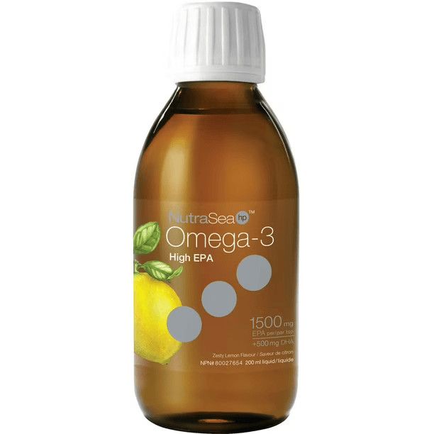 Nature&#39;s Way NutraSea hp Omega 3 Supplement, GMO Free, Lemon, 200 mL Liquid