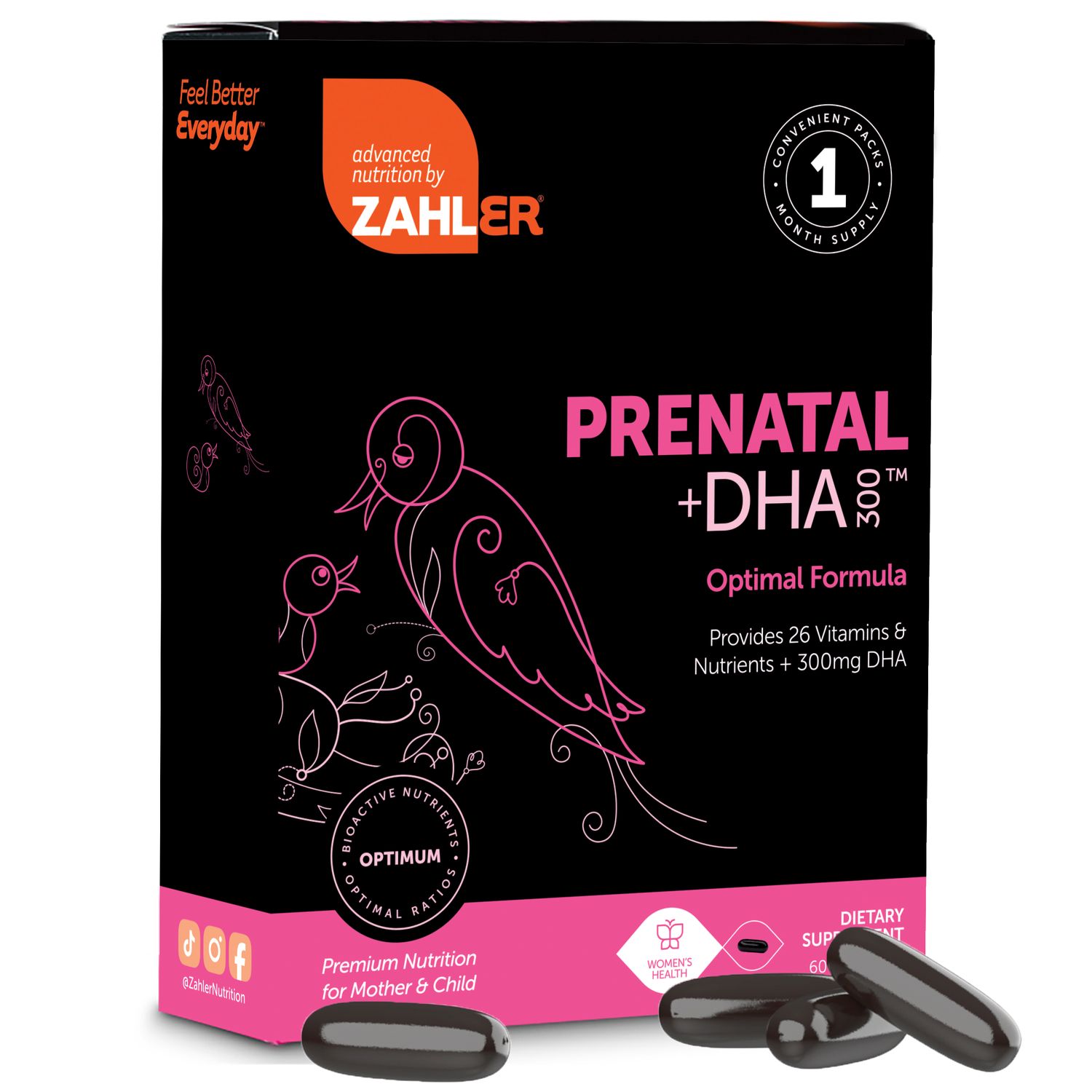 Zahlers, Kosher Prenatal +DHA, Liquid Gels - 60 SoftGels - 1 Months Supply