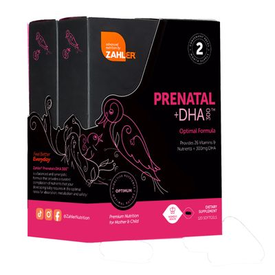 Zahlers, Kosher Prenatal +DHA - 120 SoftGels - 2 Boxes of 1 Month Supply