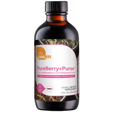 Zahlers, Kosher PureBerry+Purse (Red Raspberry Leaf &amp; Shepherd&#39;s Purse) Liquid - 8 fl. oz. (236.6 mL)