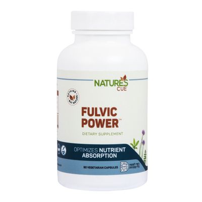 Natures Cue, Fulvic Power to Optimize Nutrient Absorption - 90 Vegetarian Capsules - Kosher for Passover