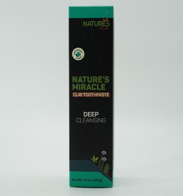 Natures Cue, Nature's Miracle, Miracle Clay (Bentonite), Clay Cream, CLAY TOOTHPASTE, Peppermint Flavor - 10 oz. (283g) Tube - Kosher for Passover