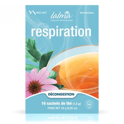 Virage Sante, BOX: Lalma, Kosher BREATHE-IN, Decongesting Herbal Tea - 16 Tea Bags of 1.5 g