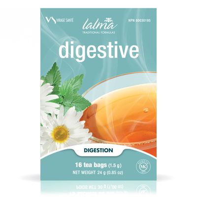 Virage Sante, BOX: Lalma, DIGESTIVE, Digestive Health Herbal Tea - 16 Tea Bags of 1.5 g