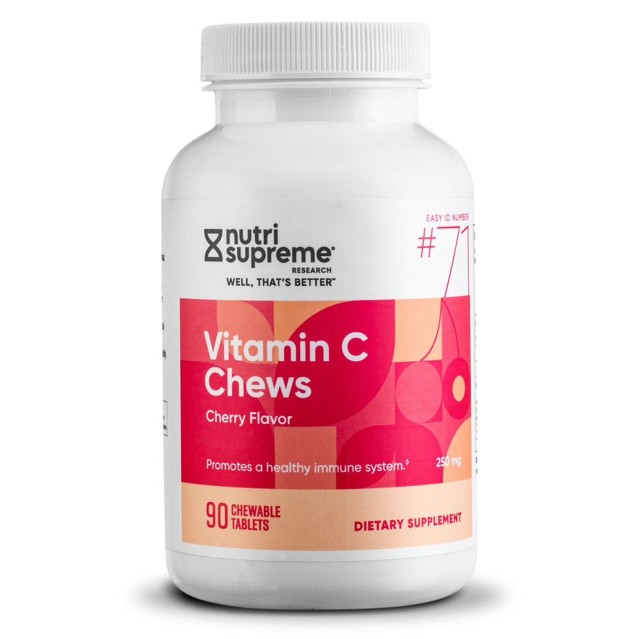 Nutri Supreme, Kosher Vitamin C Chews 250 mg Cherry Flavor - 90 Wafers