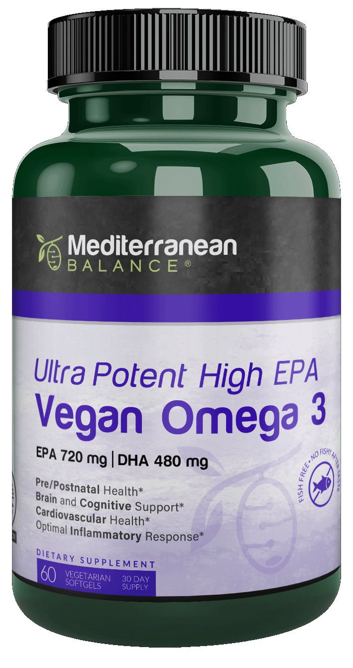 Mediterranean Balance, Kosher Ultra Potent High EPA, Vegan Omega 3 - 60 Softgels