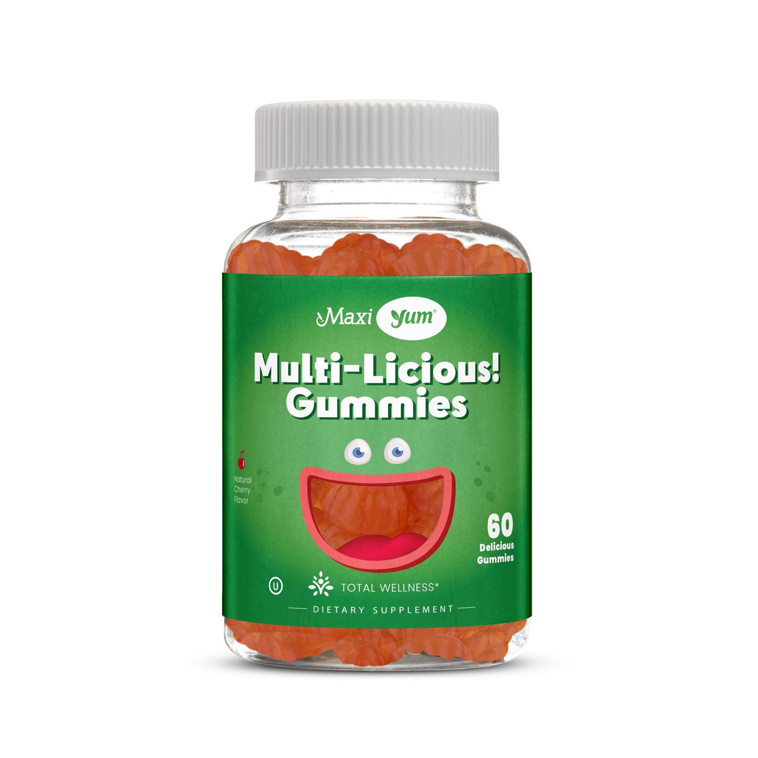 Maxi Health, Kosher MaxiYum, Multi Licious Gummies, Cherry Flavor - 60 Gummies