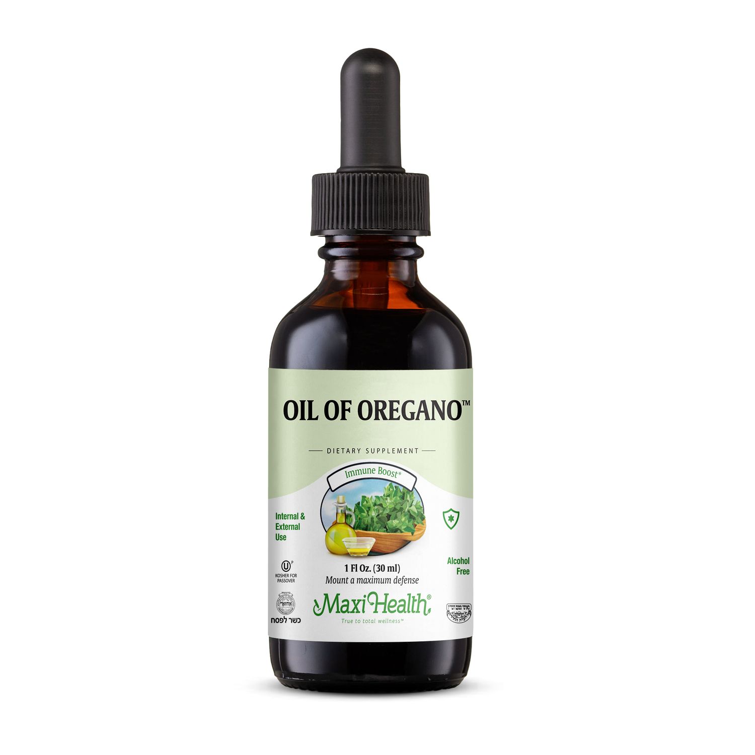 Maxi Health, Kosher Oil of Oregano - 1 fl. oz. (30 mL) - Kosher for Passover
