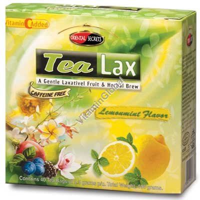 Oriental Secrets, Sodot Hamizrach, Tea Lax Gentle Laxative Fruit &amp; Herbal Brew, Lemonmint Flavor - 40 Bags