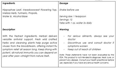 Herbari, Kosher KIDDIE V-FREE, Oral Concentrate For Children Suffering From Flu or Broncho Virus, Liquid Tincture - 2 Fl. oz. (60 ml) - Kosher for Passover