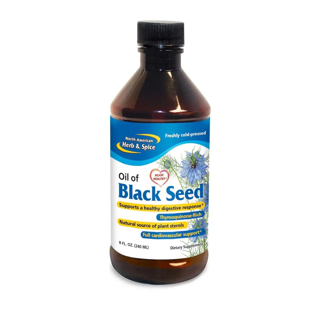 North American Herb &amp; Spice, Kosher Raw BLACK SEED Heart Healthy Oil, For a Healthy Digestive Response, Liquid - 4 fl. oz (120 mL)