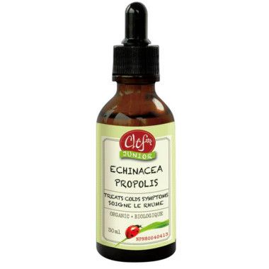 Clef Des Champs, Junior, Kosher ECHINACEA PROPOLIS Organic, Relieves Colds &amp; Respiratory Tract Infections, Liquid Tincture - 2 fl. oz (60 mL)