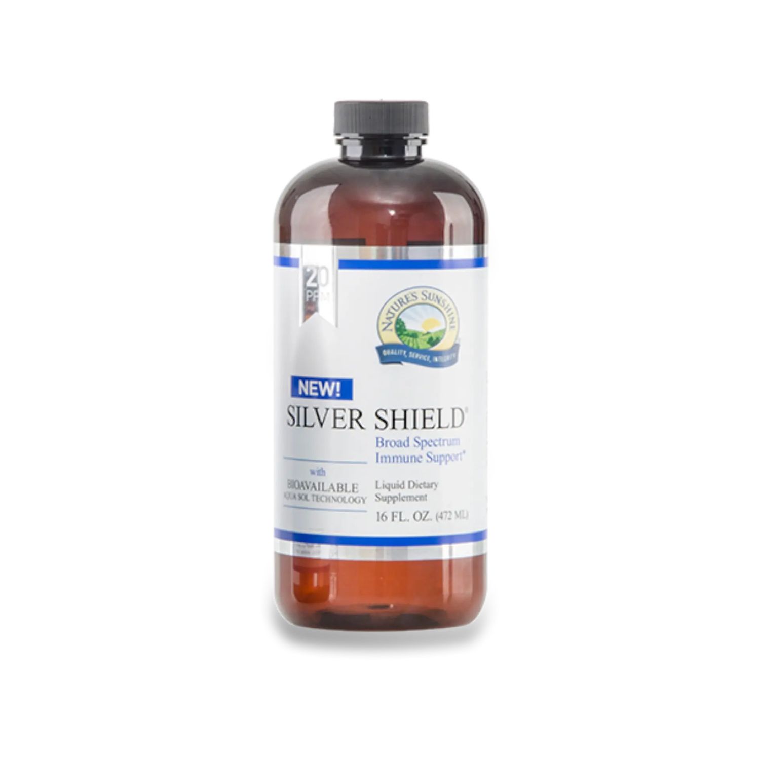 Nature&#39;s Sunshine, Kosher Silver Shield with Aqua Sol - 472 mL (16 fl. oz.)